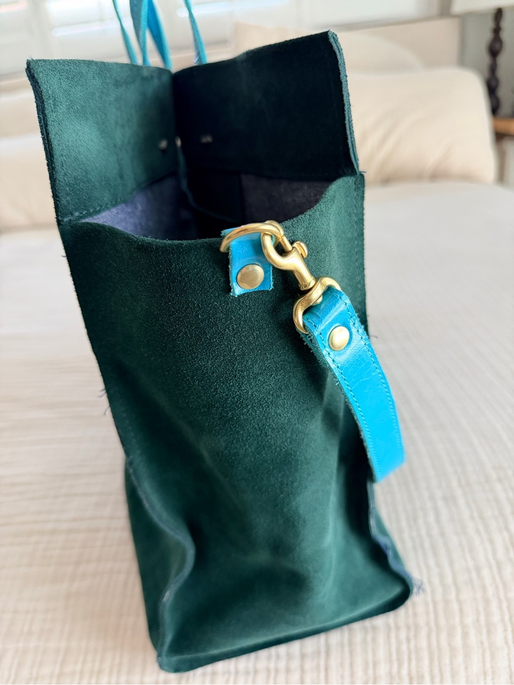 Clare V. Simple tote green suede - Picture 5 of 8